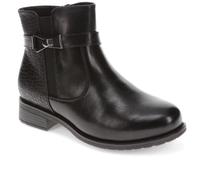 EasyFit Extra-Wide Buckled Ankle Boots - Black Size 4