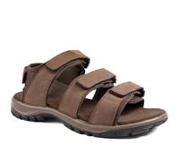 EasyFit Julius Extra Wide Leather Sandals - Dark Brown Size 10