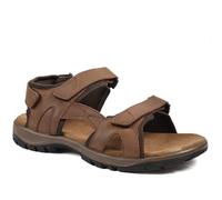 EasyFit Marius Extra Wide Leather Sandals - Brown Size 12