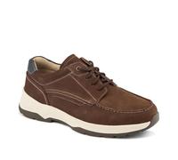 EasyFit Mens Extra-Wide Leather Casual Shoes Brown Size 9