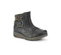 Easyfit Women's Extra-Wide Knitted Cuff Ankle Boots in Black | Size: 5 Easyfit Black 5