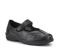 EasyFit Womens Extra-Wide Leather Mary Janes Black Size 8