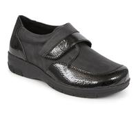 EasyFit Womens Extra-Wide Touch-Fasten Monk Shoes Black Size 5
