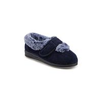 Easyfit Women's Extra Wide Touch Fasten Slippers in Navy | Size: 5 Easyfit Navy 5