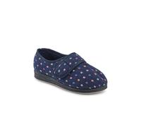 Easyfit Women's Extra-Wide Touch-Fasten Slippers in Navy | Size: 6 Easyfit Navy 6
