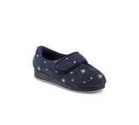 Easyfit Women's Just Step In Extra Wide Adjustable Fasten Slippers in Navy | Size: 7 Easyfit Navy 7