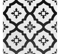 Easyfloor Pvc Self-Adhesive Floor Tile B2020010 Moroccan Star Black & White Geometric Effect 5Sqm