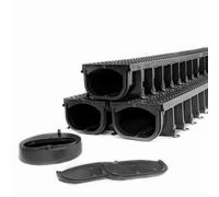 EasyFlow Shallow Water Channel Drain 3m Garage Pack - ACO Drains Multipurpose Drainage System for Garage, Patio, Driveways, and Gardens - A15 Load Class - 3 x 1m Lengths with Full Kit and Accessories