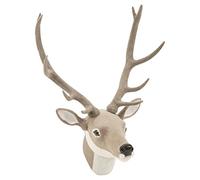 Easygift Products Wall Mounted Reindeer Head Christmas Decoration Stag Ornament Trophy (Grey Reindeer-Fur [Small])
