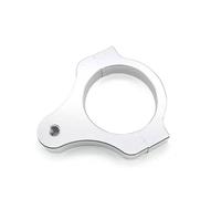 Easygo Compatible with Aluminum Steering Damper Fork Frame Mounting Clamp Bracket Foot Fixer for Motorcycle Bike Modification Silver (48mm)