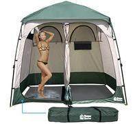 EasyGo Product EGP-TENT-016 Shower Shelter - Giant Portable Outdoor Pop UP Camping Shower Tent Enclosure - Changing Room - 2 Rooms - Instant Tent - 7.5' Tall x 4' Deep x 7.5' Wide, Green