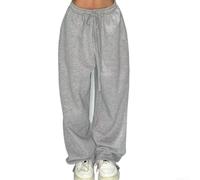 Easygoing Women Wide Leg Sweatpants,for Dance Classes and Casual Days,Summer Autumn Wide Leg Joggers,Baggy Gray Sweatpants,Sport Dancing Pants (Grey, L)