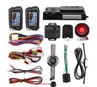 EASYGUARD EC207-M9-SR 2 Way Car Alarm Security Kit with LCD Pager Display Push Start Button Remote Engine Timer Engine Start with Siren DC12V