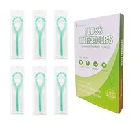 EasyHonor Dental Floss Threaders for Braces, Bridges, and Implants ,Green, 300 Count (6 Pack)