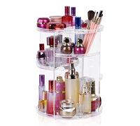 Easyhouse 360 Rotating Makeup Organizer, DIY 8 Adjustable Layers Spinning Skincare Organizer, Cosmetic Holder Shelf for Vanity Bathroom Countertop