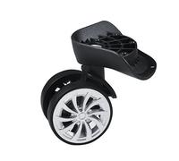 Easyignation PVC Swivel Wheels - 2 Pack Universal, 55 mm Diameter, Black, Trolley Suitcase Wheels