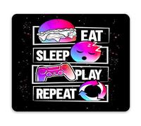 EasyInkPress - Eat Sleep Play Repeat funny Computer Mousemat, PC Desktop or Laptop Mouse Pad, Gamer Girl or Boy Birthday Gift, Video Game Console Player Gaming Gift