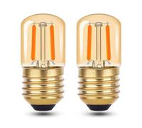 EASYIVY 1W E27 LED Night Light Bulbs, T28 Tubular LED Vintage Filament Bulb 10W-15W Pygmy Bulb Replacement, E27 ES Edison Screw Bulb Amber Glass Warm White 2200K, Non-Dimmable, 2-Pack