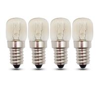 EASYIVY E14 Oven Bulb, 230V E14 Salt Lamp Bulbs Small Edison Screw SES Pygmy Bulb Dimmable, Up to 300°C T22 Appliance Light Bulb 2700K for Microwave, Oven, Fridge, Wax Burner, 4-Pack