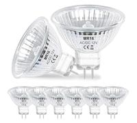 EASYIVY MR16 Halogen Light Bulbs, (8-Pack) GU5.3 12V 20W Spotlight Bulbs Dimmable, Glass Cover, 36° Beam Angle 2 Pin Spot Light Bulb for Ceiling Light, Track Light, Warm White 2700K