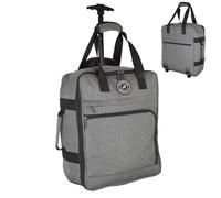 EasyJet Underseat Cabin Bag 45x36x20cm - Twill Wheeled Travel Holdall with Trolley Handle - Lightweight Soft Shell Carry On Luggage - Fits EasyJet Free Bag Allowance - Grey