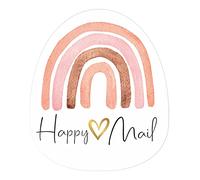 Easykart Happy Mail Stickers | 2 Inch Gold Foil Boho Rainbow Stickers | 500 pcs Decorative Envelope Sealing for Small Business Supplies | Shipping Thank You Stickers (1 Pack)