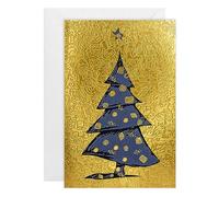 easykart labels 16 Christmas Greeting Cards with Gold Foiling & Embossing with Envelopes, Golden Mettalic 6.75 x 4.5 Inch Merry Christmas Cards with Seal Stickers For Friends, Family and loved Ones