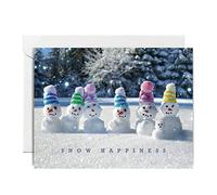 easykart labels 72 Christmas Greeting Cards with Envelopes, Snow Happiness Designs | 7.25 x 5.5 Inch Merry Christmas Cards with Seal Stickers For Friends, Family and loved Ones
