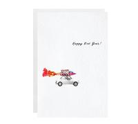 easykart labels Happy New Year Cards with Envelopes | 16 Cards with Spot UV & Texture Finish | 6.75 x 4.5 Inch New Year Wishes Cards with Seal Stickers For Friends, Family and loved Ones