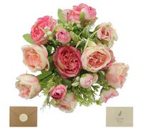 EASYKEENECOM 2 Pack Fake Peony Artificial Flowers,Pink Artificial Flowers, Pink Flowers Silk Peonies Bouquets for Wedding Home Birthday Party Arrangment Garden Decoration(pink)