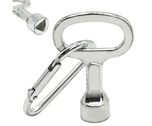 EASYKEENECOM Meter Box Key, Gas Box Key, Metal Triangular Key,Silver Triangle Socket Spanner Key with a Keychain for Gas Water Electric Meter Box Cabinet