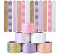 EASYLEISURE 12Pcs Glitter Slap Bracelets for Kids, 6 Pastel Colors TPU Surface, Party Favors for Gilrs Birthday Gifts Classroom Prize Goodie Bag Stuffers Exchanging Gifts