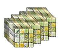 EasyLife 40 Pieces Waterproof Wall Tile Stickers - 10 x 10 cm Mosaic Self-Adhesive Decorative Stickers for Kitchen and Bathroom and Home Decor, Removable (Set 6)