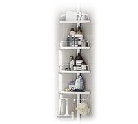 Easylife Adjustable Bathroom Corner Shelf, Telescopic Shower Caddy with 4 Shelves, Corner Bathroom Storage, No Drilling Needed, H 100-300cm, Shelves 33cm x 23cm - Fully Guaranteed