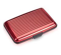 Easylife Aluma Wallet | Slim Aluminium RFID Blocking Card Holder with Waterproof, Scratch Resistant Design | Money Organiser Wallet with 6 Expandable Pockets Hold up to 12 Cards | Striped Red