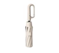 Easylife Automatic Umbrella (Cream) Open Umbrella with Button, Auto Umbrella with Ring Clasp, Push Button Umbrella Doubles as a UPF50+ Parasol, Reinforced Umbrella L42xDia125cm- Fully Guaranteed