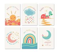 EasyLife Children's Room ABC Learning Poster, Cartoon Rainbow Picture, Baby Room Decoration Poster, Frameless Picture (21 x 30 cm, A4) set3