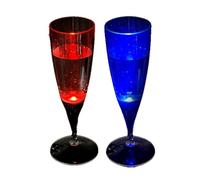 Easylife Colour Changing Light Up Drinking Glasses (Set of 2 Champagne Flutes) Light Up Glasses, Shatterproof Fun Glasses, Acrylic LED Glasses, Battery Powered Glasses with Lights - Fully Guaranteed
