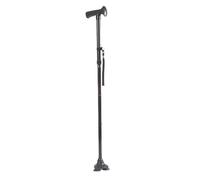 Easylife Comfi Grip Folding Walking Stick - Lightweight Aluminium Cane with Ergonomic Handle - Adjustable 82-94cm - Non Slip Tripod Feet, Black