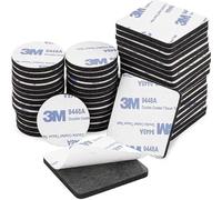 Easylife Double Sided Sticky Pads, Pack of 50 Heavy Duty Adhesive Strips, 30 x Square 4x4cm, 20 x Round (Dia. 3cm), Black - Fully Guaranteed