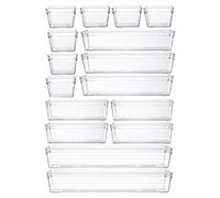 Easylife Drawer Organiser, Set of 16 Drawers, Transparent Kitchen Organiser, Bedroom Organiser, Bathroom Organiser and Desk Organiser - Fully Guaranteed