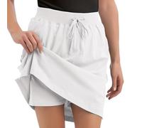 Easylife Drawstring Skort (White - L). Athletic Skort for Women. Comfortable Skort. Machine Washable Skort with Pockets. Versatile Skort. Lightweight Skort - Fully Guaranteed