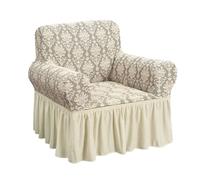 Easylife Elegant Stretch Furniture Cover/Valance, Machine Washable, Stretches To Fit Most Armchairs, Drapes To The Floor, Armchair Cover For Chairs, Armchair Seat Cover - Fully Guaranteed | Beige |