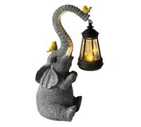 Easylife Elephant Solar Lantern with LED Light (Jumbo) Automatic Weatherproof Polyresin Outdoor Ornament Garden Lighting, Solar Lights Outdoor Garden Accessories, H29xW27xD20cm - Fully Guaranteed