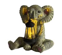 Easylife Elephant Solar Lantern with LED Light (Nellie) Weatherproof Polyresin Outdoor Ornament Garden Lighting, Solar Lights Outdoor Garden Accessories, H29xW27xD20cm - Fully Guaranteed