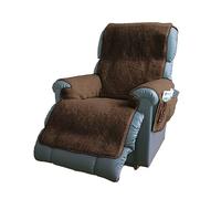 Easylife Fleece Recliner Chair Cover with 2 Side Pockets for TV Remote, Soft Fleece Arm Chair Cover, Slip-Resistant Backing, Non-Slip Strap, Fits Most Recliners, Machine Washable - Fully Guaranteed