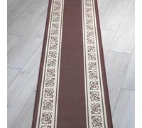 Easylife Floral Rug with Skid Resistant Rubber Backing - Elegant Non-Slip Carpet Runner for Living Room, Hallway or Bedroom - Durable Machine Washable Area Rug (Sand, 20”x120”)