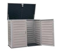 Easylife Jumbo Utility Cabinet for Wheelie Bin Storage, Lockable Bin Store Houses 2 Bins, Weatherproof Storage Shed with 1,170L Capacity, Easy to Assemble, L140xW81.5xH125cm - Fully Guaranteed