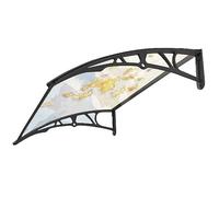 easylife lifestyle solutions Frosted Door Canopy | Strong Shelter Roof protecting Patio,Doors & Windows, from natural elements such as rain, snow and winds | UV resistant | L80xW121xD23cm In Black