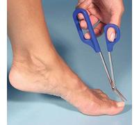 Easylife Long Reach Toenail Scissors - Extended Handle for Easy Nail Cutting - Stainless Steel Blades with Serrated Grip - Ergonomic Finger Grips - 20 cm Length for Comfortable Use
